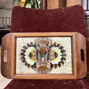 Vintage MCM genuine preserved butterfly wing tray